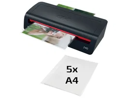 GBC 240 Plastificadora A4 Profesional, Calentamiento Rápido 2 Min, hasta 125 Micras, Función Ahorro Energía, Color Negro