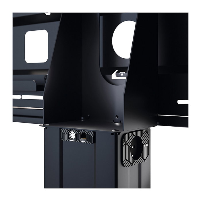 HAGOR HP Lift Floor-Wall 8267 Soporte de TV Negro de Pared y Pie, 55 a 100 pulgadas, 135 kg, VESA 900 x 600 mm, Ajuste de Altura