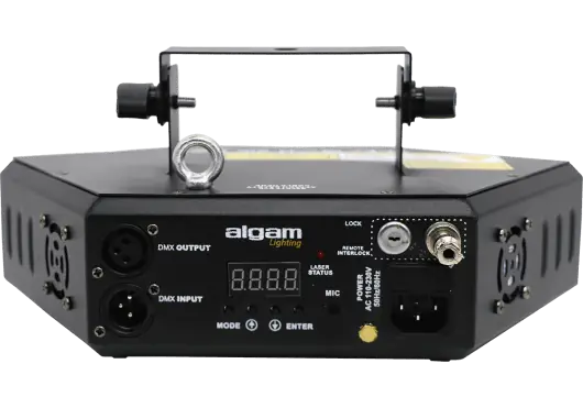ALGAMLIGHT Haz de Luz X6 RGB DMX 4 LÁSERES 260mW Estroboscopio 8 Canales Sonido/Automático