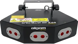 ALGAMLIGHT Haz de Luz X6 RGB DMX 4 LÁSERES 260mW Estroboscopio 8 Canales Sonido/Automático