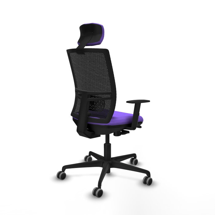 PIQUERAS Y CRESPO Silla de oficina Yunquera con mecanismo Sincro/Traslack, Lila y Negro