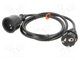 PLASTROL Prolongador de alimentación H03VV-F 3G1,5mm2 1,5m Negro