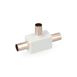 Edm Derivador TV 1 Clavija + 2 Bases Retractilado Blanco Metal/PVC