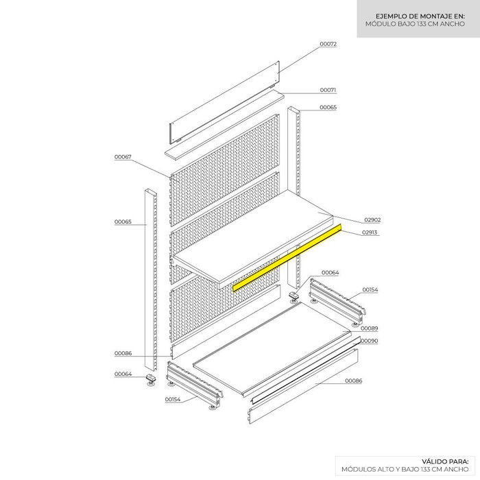 Perfil portaprecios balda madera 1300x40x3mm basics