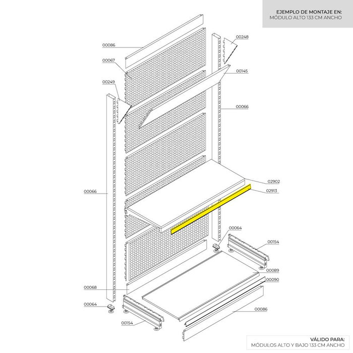 Perfil portaprecios balda madera 1300x40x3mm basics