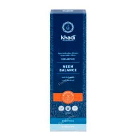 KHADI Champu Neem-Equilibrio 200Ml. Champú Ayurvédico con Neem y Aceites Esenciales para Equilibrar el Sebo y Reducir Picores. Vegano.