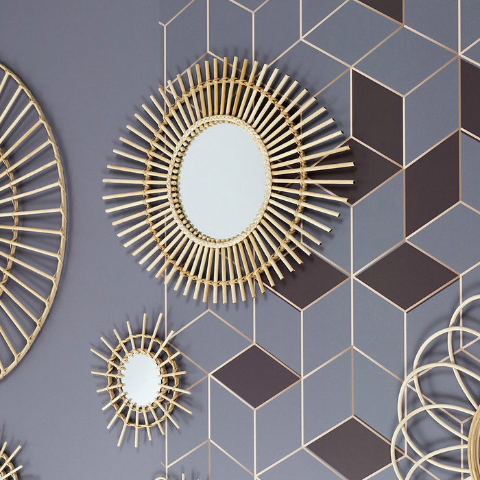 Espejo Ratán Home Deco Factory 58 cm