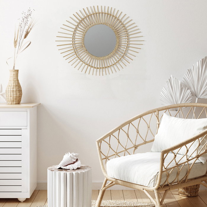 Espejo Ratán Home Deco Factory 58 cm