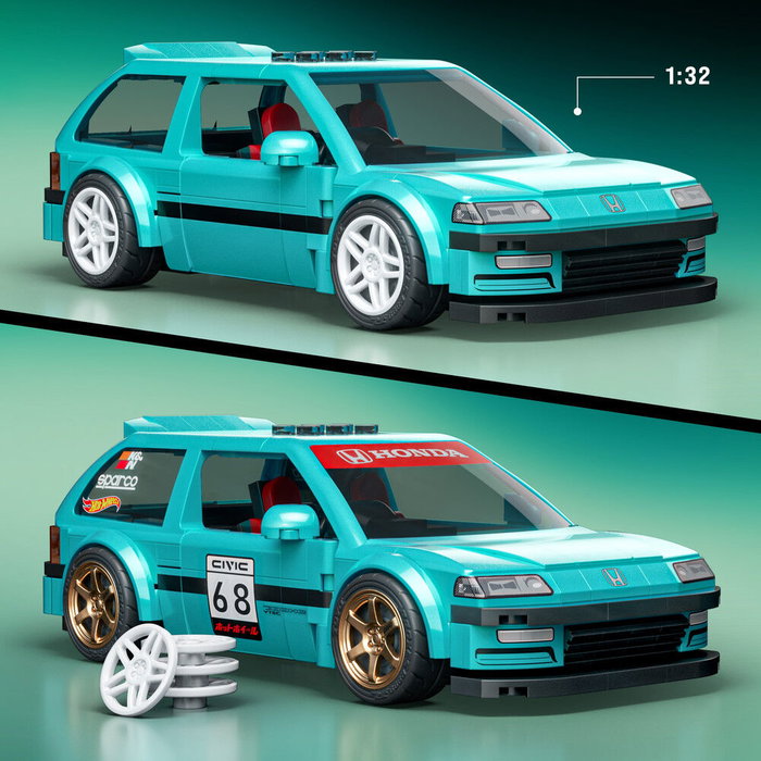 MATTEL Hot Wheels Speed Series Custom '90 Honda Civic EF 1:32 Scale Building Set MATTEL Hot Wheels Speed Series Custom '90 Honda Civic EF 1:32 Scale Building Set