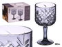 Vivalto Copa Troquelada 380 ml Vidrio Gris 9x17x9 cm Humo (Set de 24)