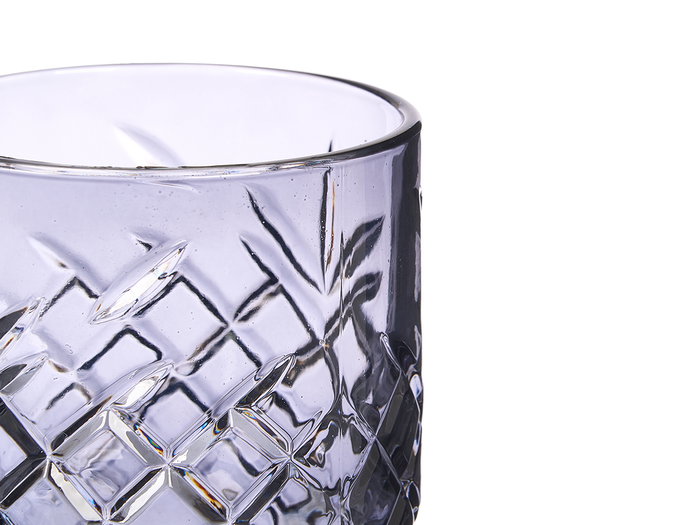 Vivalto Copa Troquelada 380 ml Vidrio Gris 9x17x9 cm Humo (Set de 24)