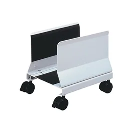 Q-connect Soporte para CPU metal regulable con ruedas