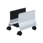 Q-connect Soporte para CPU metal regulable con ruedas