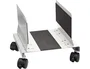 Q-connect Soporte para CPU metal regulable con ruedas