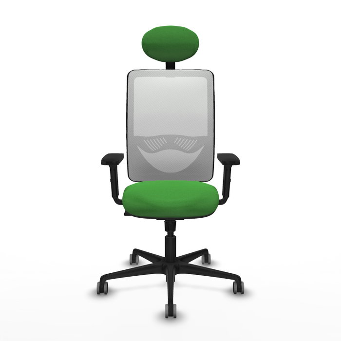 PIQUERAS Y CRESPO Silla de oficina Zulema con mecanismo Sincro, Tela Verde y Malla Blanca PIQUERAS Y CRESPO Silla de oficina Zulema con mecanismo Sincro, Tela Verde y Malla Blanca
