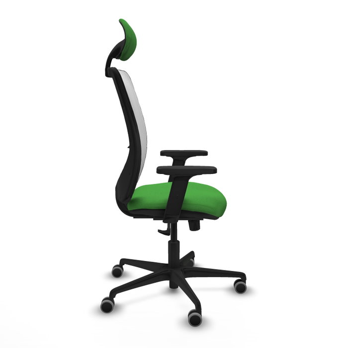 PIQUERAS Y CRESPO Silla de oficina Zulema con mecanismo Sincro, Tela Verde y Malla Blanca PIQUERAS Y CRESPO Silla de oficina Zulema con mecanismo Sincro, Tela Verde y Malla Blanca