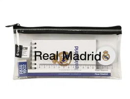 Safta Set de papelería Real Madrid con portatodo transparente