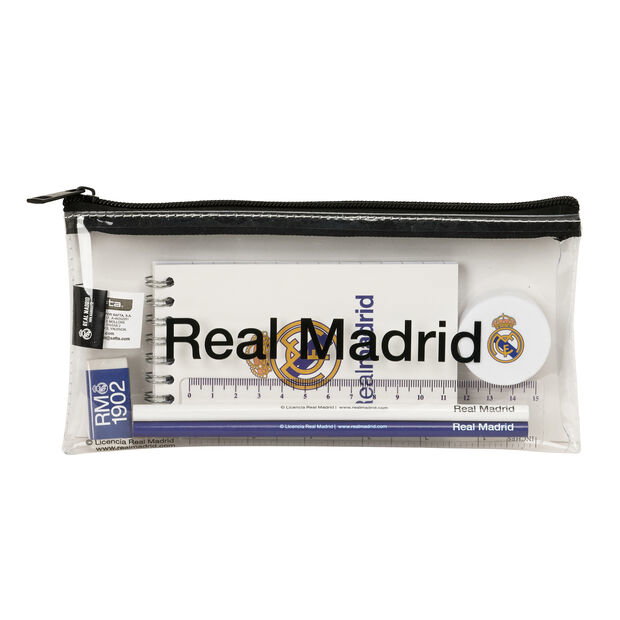 Safta Set de papelería Real Madrid con portatodo transparente
