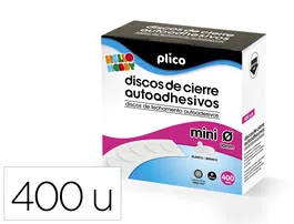 Plico Cierres Autoadhesivos Velcro Mini 10 mm Blanco Caja 400 Unidades