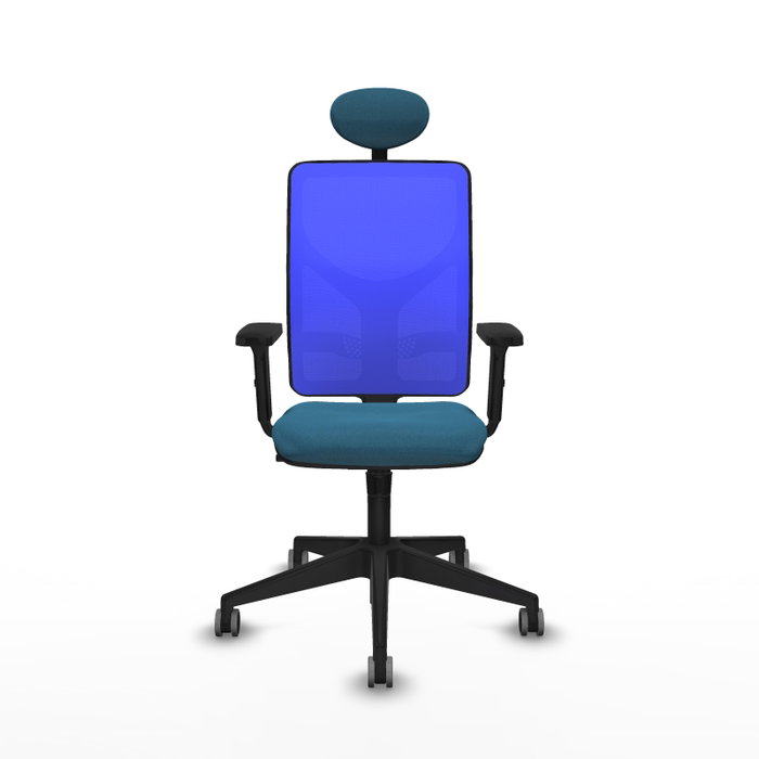 PIQUERAS Y CRESPO Silla de oficina Motilla con mecanismo Sincro, Verde petróleo y Azul