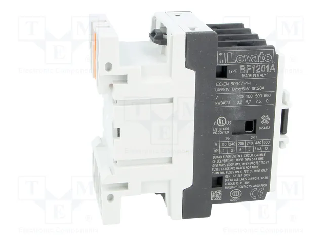 LOVATO ELECTRIC Contactor BF 3-polar 12A 230VAC