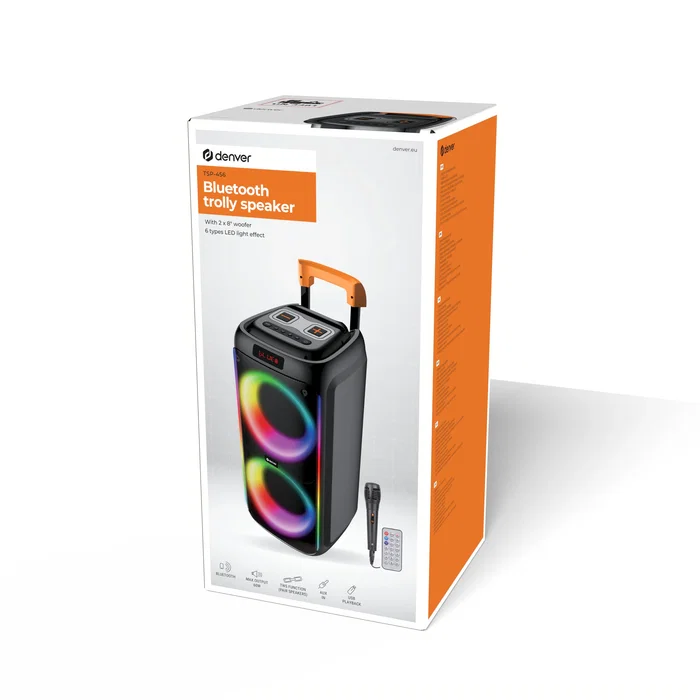 Denver TSP-456 Altavoz para fiestas Bluetooth 60 W Negro