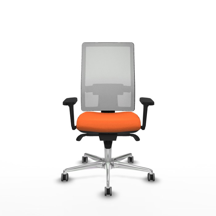 PIQUERAS Y CRESPO Silla de oficina Horna con mecanismo Sincro, Tela Naranja y Malla Blanca PIQUERAS Y CRESPO Silla de oficina Horna con mecanismo Sincro, Tela Naranja y Malla Blanca