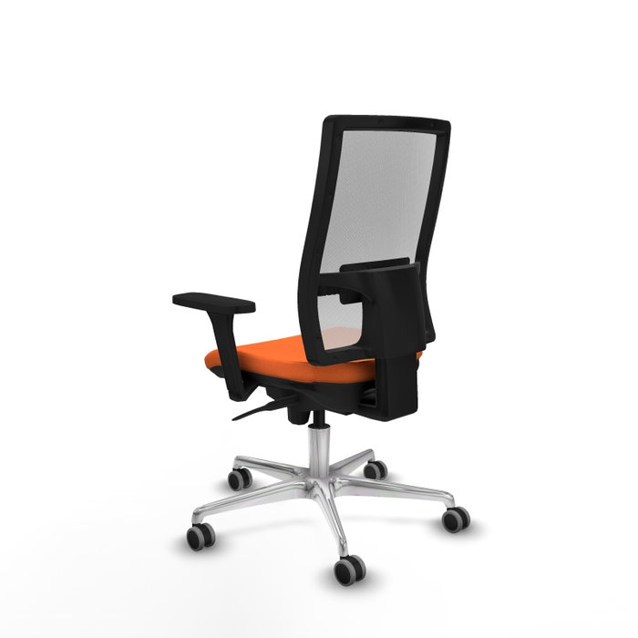 PIQUERAS Y CRESPO Silla de oficina Horna con mecanismo Sincro, Tela Naranja y Malla Blanca PIQUERAS Y CRESPO Silla de oficina Horna con mecanismo Sincro, Tela Naranja y Malla Blanca