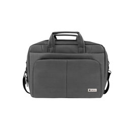 NATEC Gazelle Maletín para portátil de 39,6 cm (15.6"), Gris, 3 compartimentos, asa de transporte, tirante para hombro