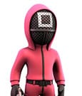 Squid Game Figura Minix Masked Square Guard 12 cm