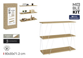 Inde Estanteria 3 Niveles Metal-Madera White 80x30x71.2 cm (2 Unidades)