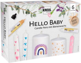 Kreul Set de 6 bolígrafos de pintura para velas Hello Baby