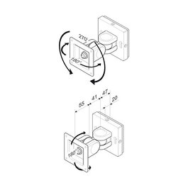 ROLINE 17.03.1125 Soporte LCD de Pared de 2 Brazos, para 1 Pantalla Hasta 6 kg, Montaje VESA 75x75 mm, Color Gris