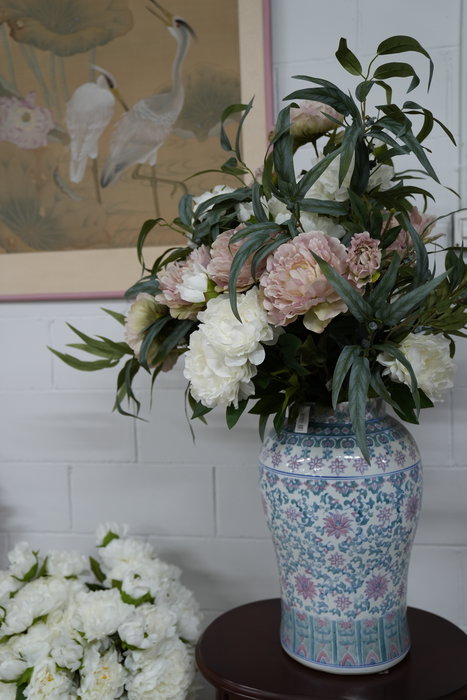 Oplante Vara de Peonia Artificial Blanco Tela 76 cm Alto 25 cm Ancho 96 g Peso Decoración Hogar Oplante Vara de Peonia Artificial Blanco Tela 76 cm Alto 25 cm Ancho 96 g Peso Decoración Hogar