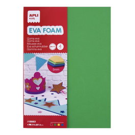 APLI Goma Eva Hoja 21x30 cm (A4) 5 mm, Bolsa 4 Colores