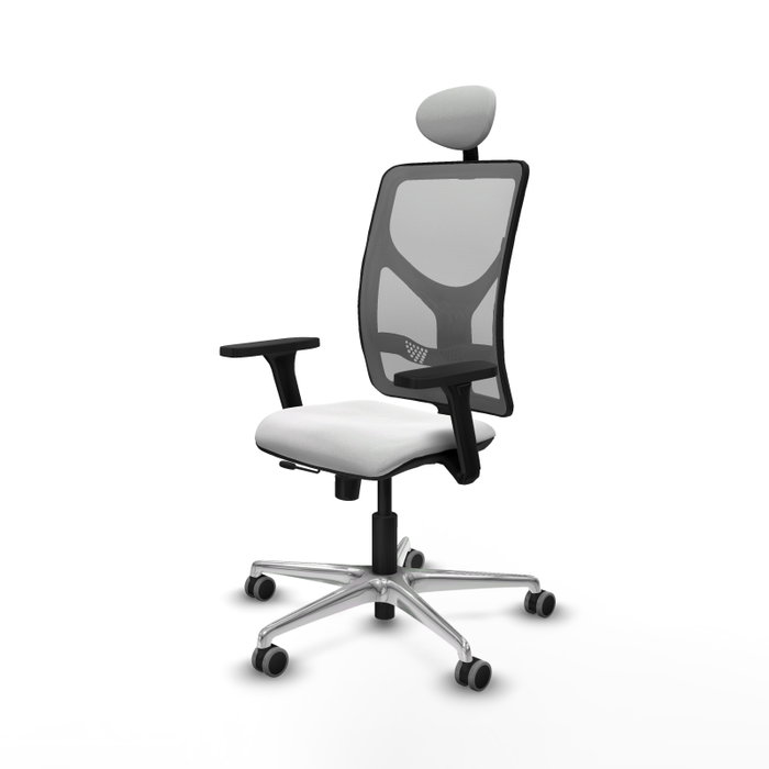 PIQUERAS Y CRESPO Silla de oficina Motilla con mecanismo Sincro/Traslack, Blanco y Gris