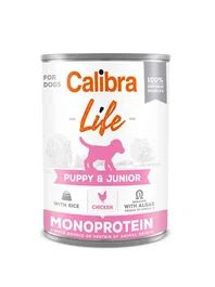 Calibra Dog Life Lata Puppy&Junior Pollo Y Arroz 6x400 gr Alimento Húmedo para Cachorros y Jóvenes