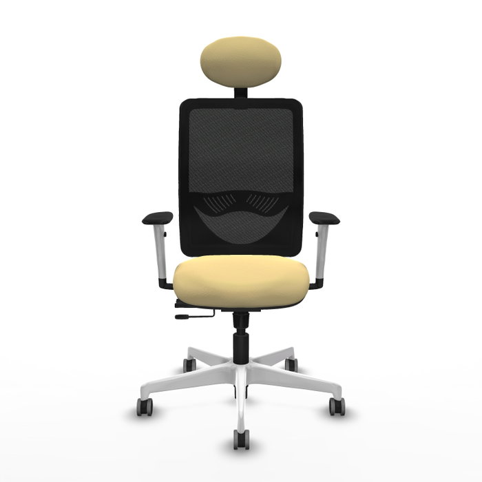 PIQUERAS Y CRESPO Silla de oficina Zulema con mecanismo Sincro/Traslack, Crema y Negro PIQUERAS Y CRESPO Silla de oficina Zulema con mecanismo Sincro/Traslack, Crema y Negro