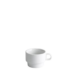 VIEJO VALLE Taza CONSUL para café Moca, capacidad 8 cl (9 x 7 x 4.5 cm), vajilla blanca apilable (Set de 6)
