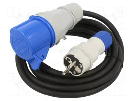 KEL Prolongador de alimentación EXTREM 3m H05RR-F 3G2,5mm2 negro