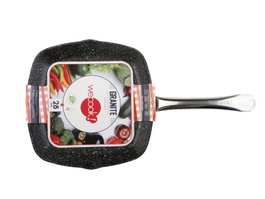 WECOOK Sartén de Parrilla con Rayas 28x28cm de Aluminio Forjado Antiadherente