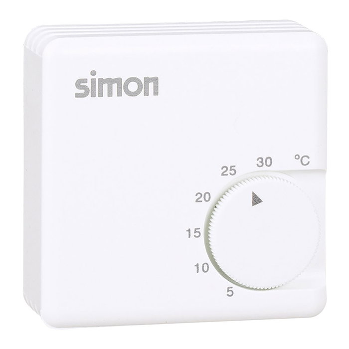 Simon Termostato Mecánico Analógico Blanco 10A 5-30°C IP20 70x27x70mm para Calefacción Simon Termostato Mecánico Analógico Blanco 10A 5-30°C IP20 70x27x70mm para Calefacción