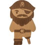 Ototo Pirate Board Set de tabla de cortar y cuchillo con forma de pirata