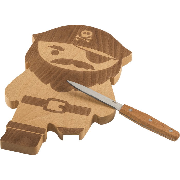 Ototo Pirate Board Set de tabla de cortar y cuchillo con forma de pirata