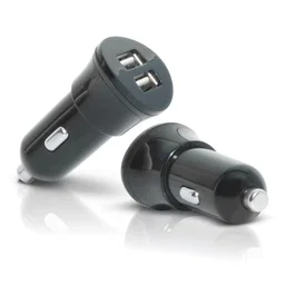Mobilis Cargador de coche 2 USB 12-24V, salida 5.0V, 1x1A y 1x2.1A