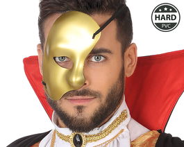 Máscara Dorada Fantasma De La Ópera para Halloween, Carnaval y Eventos Temáticos