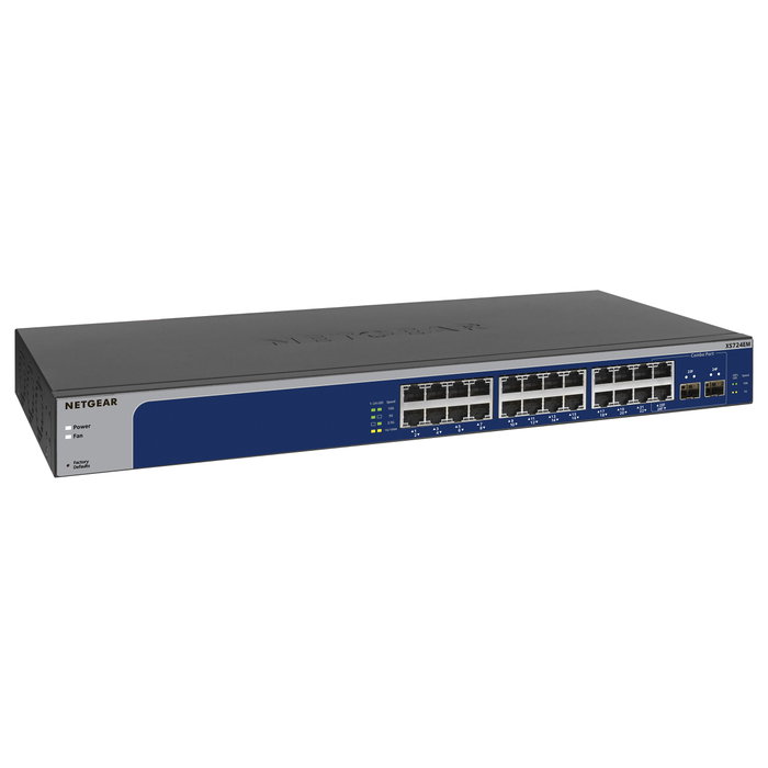 NETGEAR Easy Smart XS724EM Switch Gestionado L2, 24 Puertos 10G Ethernet, 2 Ranuras SFP+, Montaje en Rack 1U NETGEAR Easy Smart XS724EM Switch Gestionado L2, 24 Puertos 10G Ethernet, 2 Ranuras SFP+, Montaje en Rack 1U