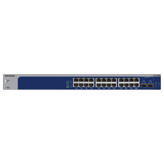 NETGEAR Easy Smart XS724EM Switch Gestionado L2, 24 Puertos 10G Ethernet, 2 Ranuras SFP+, Montaje en Rack 1U NETGEAR Easy Smart XS724EM Switch Gestionado L2, 24 Puertos 10G Ethernet, 2 Ranuras SFP+, Montaje en Rack 1U