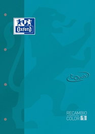 OXFORD School Color 1 Touch Recambio A4+ Cuadriculado 5x5 Aqua Set de 5