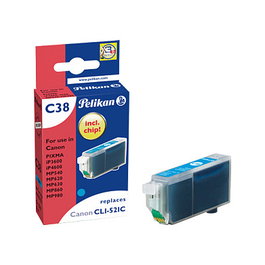 Pelikan Cartucho de Tinta Compatible Cian CLI521 para Canon